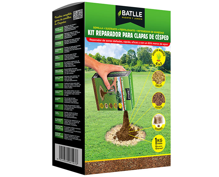 Kit reparador 4 en 1 para las calvas del césped